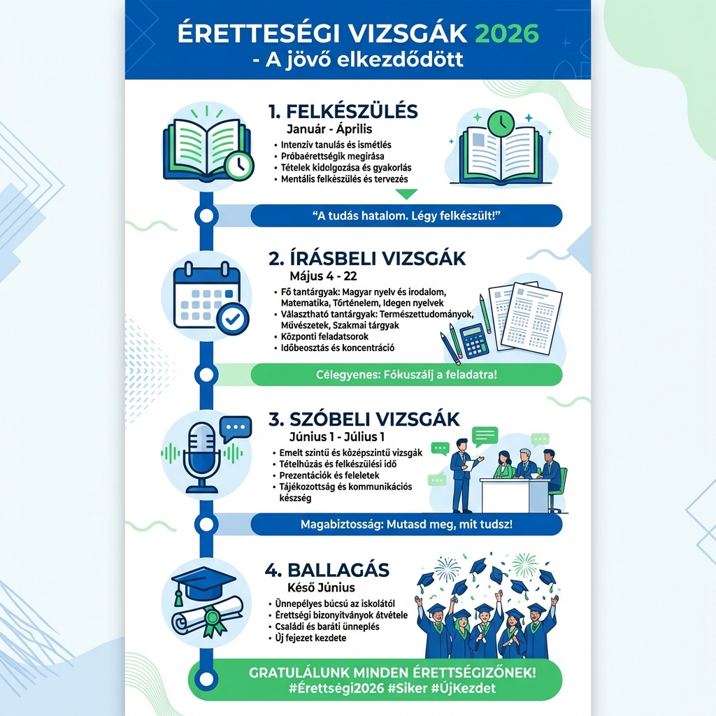Érettségi 2026 Infografika – Vizsganaptár