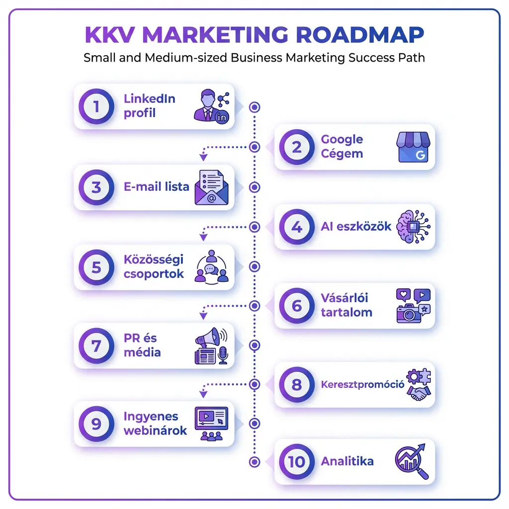 KKV Marketing Roadmap – 10 lépés infografika