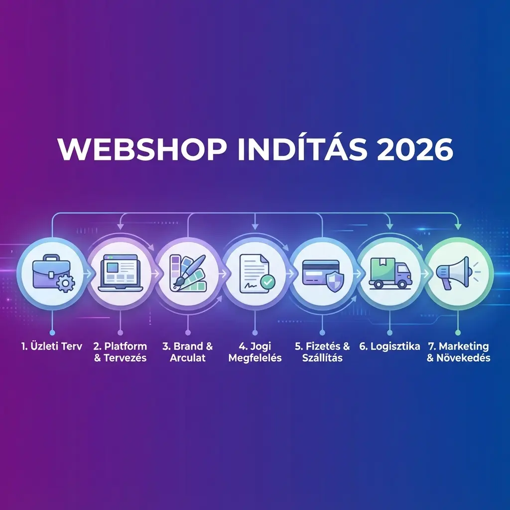Webshop indítás 2026: teljes útmutató e-kereskedelemhez