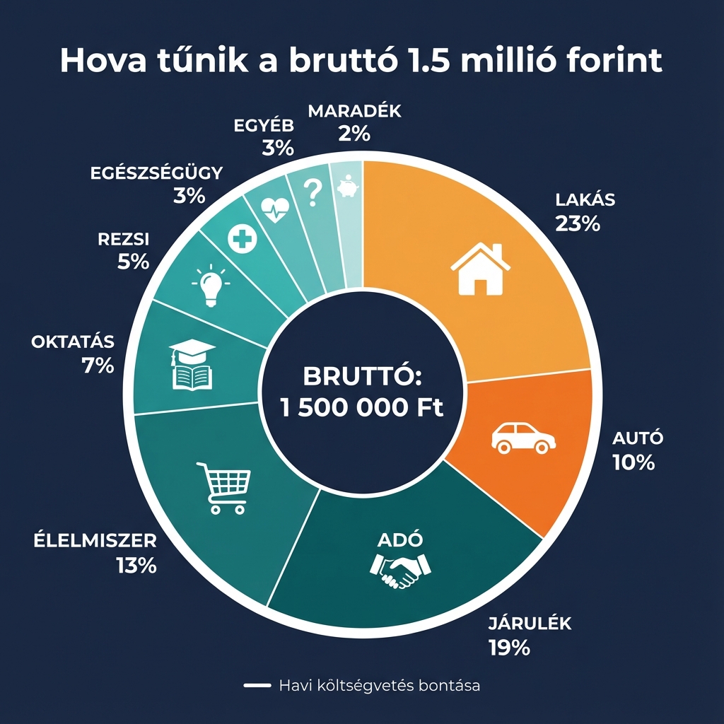 Infografika: Hová tűnik a bruttó 1,5M Ft?